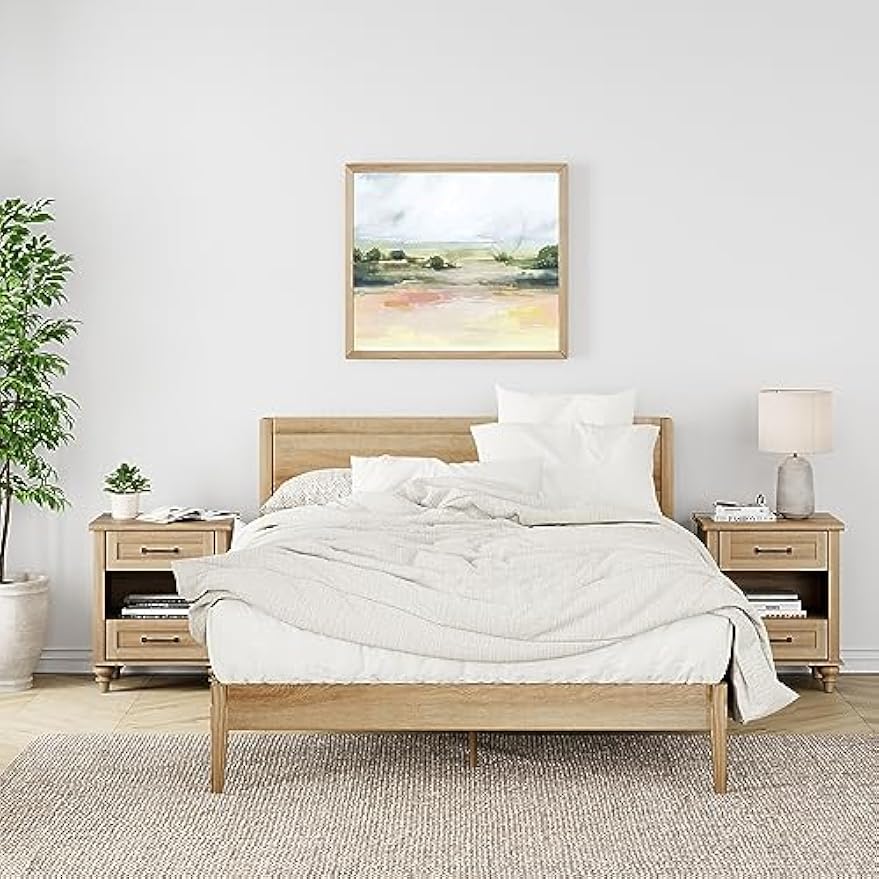 WAMPAT 4 Piece Dresser and Nightstand Sets, Two Dresser & Chests of Drawers with 3 Drawers, Set of 2 End Tables Bedside Table with Charging Station, 4 Piece Bedroom Set, White
