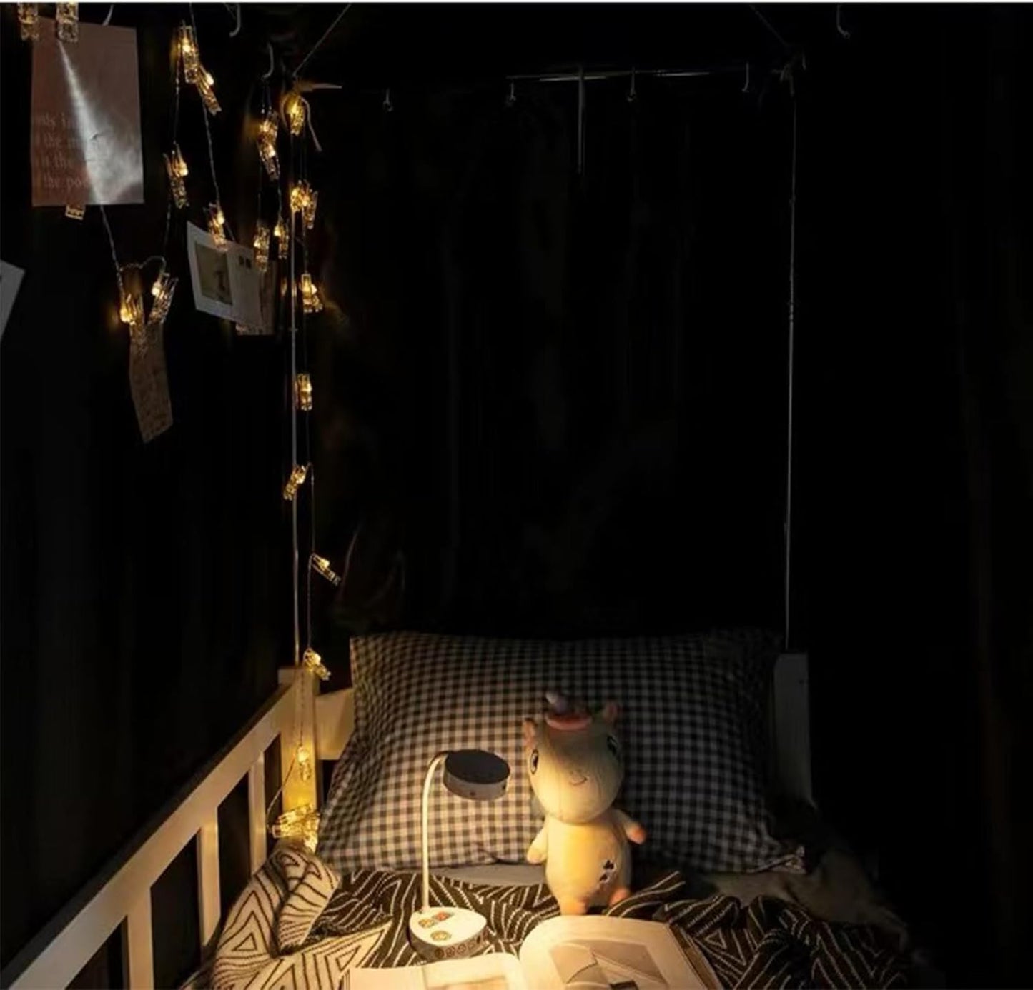 Navhao Dorm Home Solid Thicken Bunk Blackout Bed Curtains Cloth Bed Canopy Students Single Sleeper