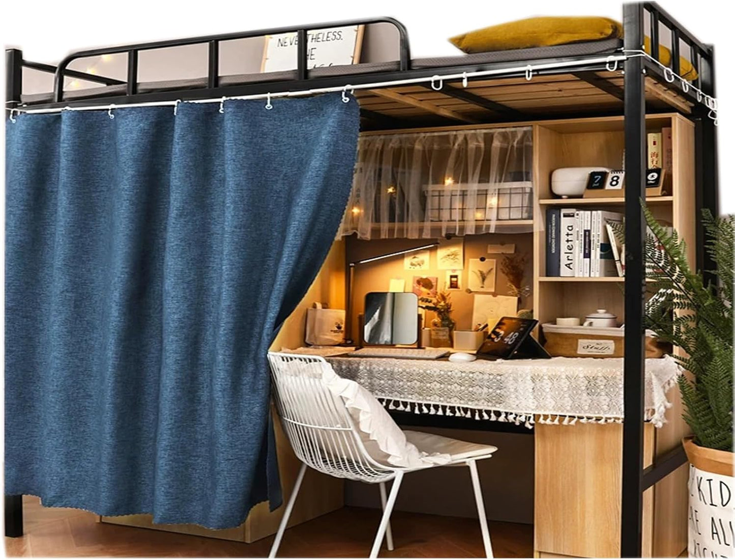 Navhao Dorm Home Solid Thicken Bunk Blackout Bed Curtains Cloth Bed Canopy Students Single Sleeper