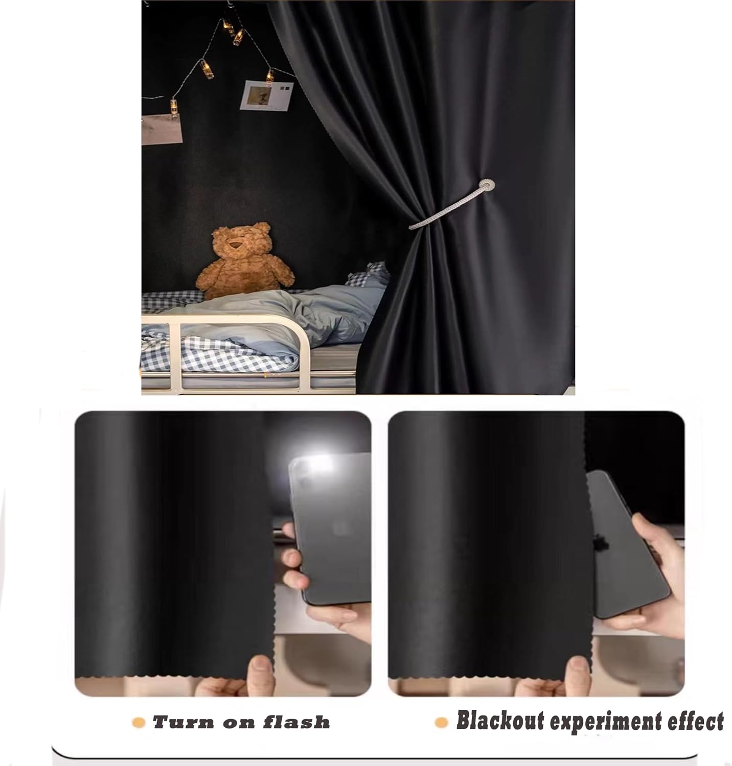 Navhao Dorm Home Solid Thicken Bunk Blackout Bed Curtains Cloth Bed Canopy Students Single Sleeper