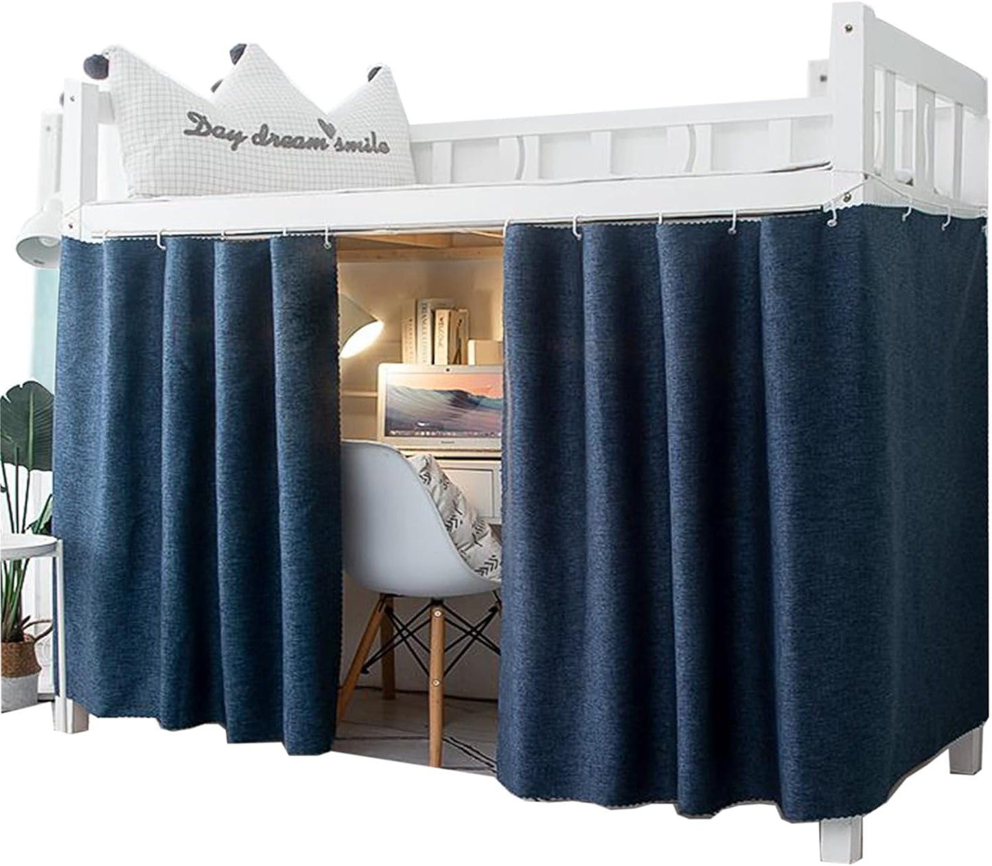 Navhao Dorm Home Solid Thicken Bunk Blackout Bed Curtains Cloth Bed Canopy Students Single Sleeper