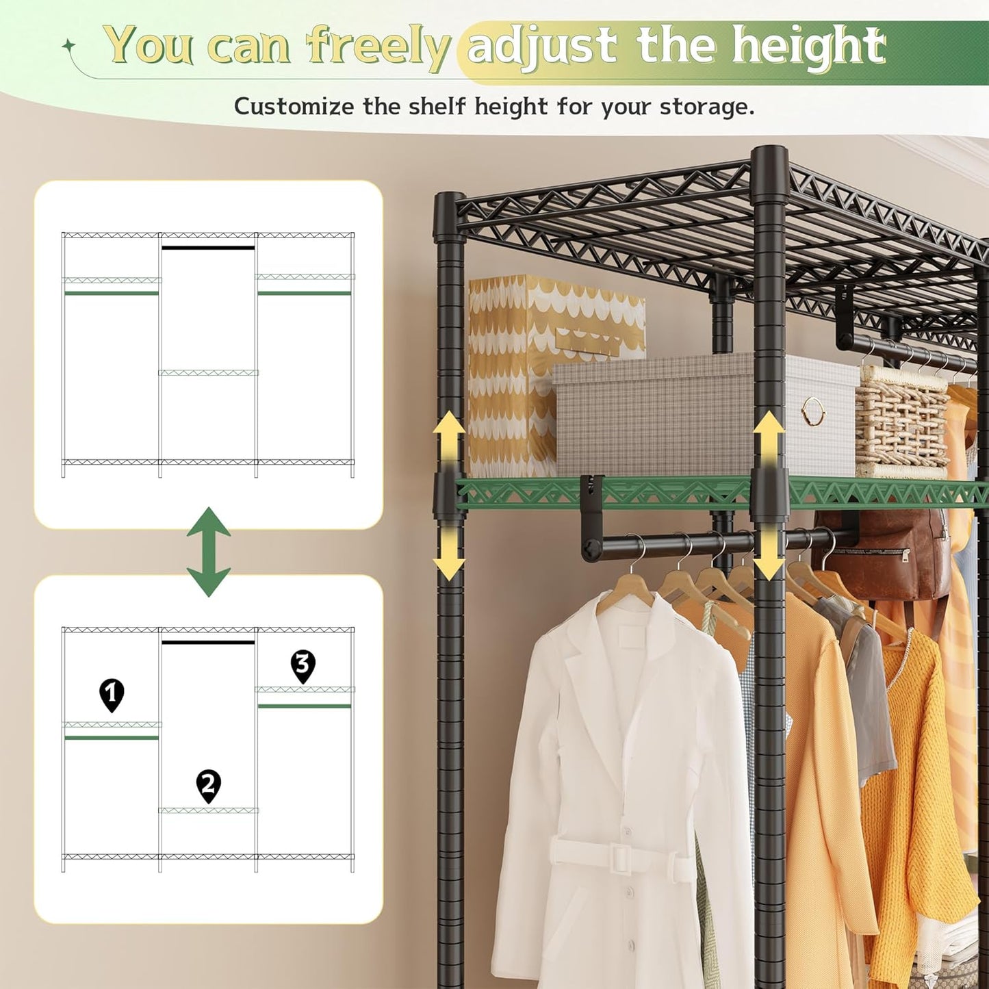 Raybee Heavy Duty Clothes Rack with Cover 800 LBS Clothing Racks for Hanging Clothes Portable Closet for Bedroom 56" Wx 16" Dx75.5 H