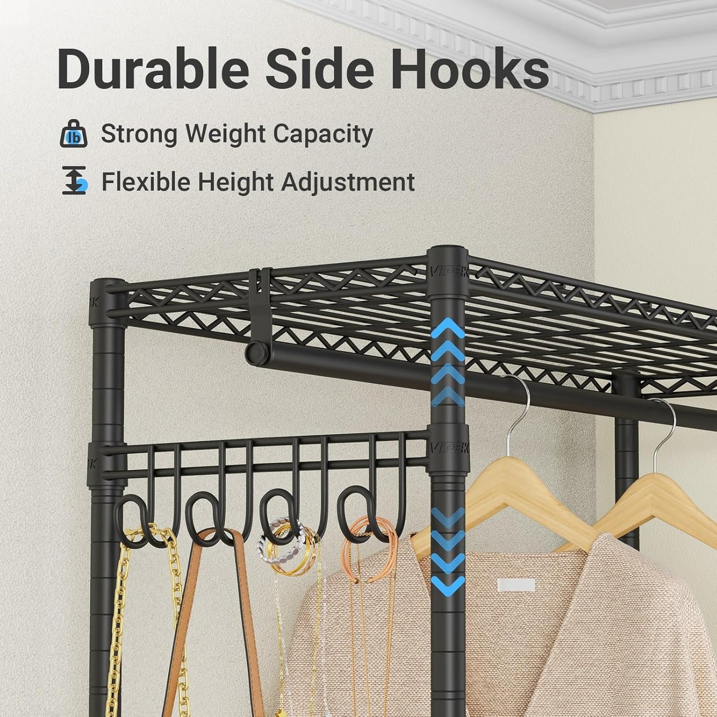 VIPEK R3C Rolling Clothes Rack with Cover Portable Closet for Hanging Clothes, Heavy Duty Garment Rack Freestanding Clothing Racks with Wheels& Hanging Rod, Black Closet Racks with Black Cover
